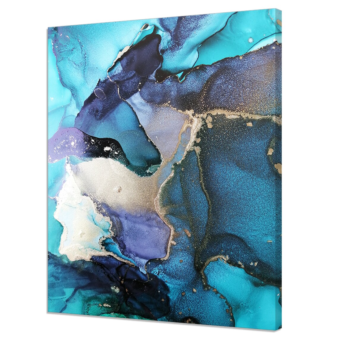 Blue Ink Paint Texture Modern Abstract Design