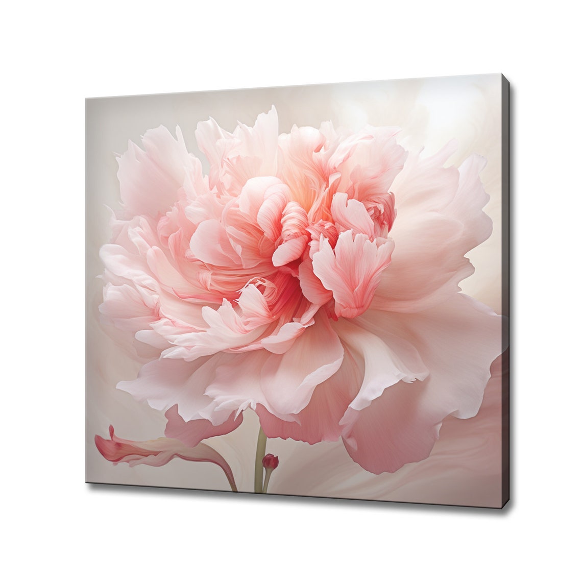 Ethereal Blush Pink Peony Dreamy Soft Floral Close Up Wall Art Print