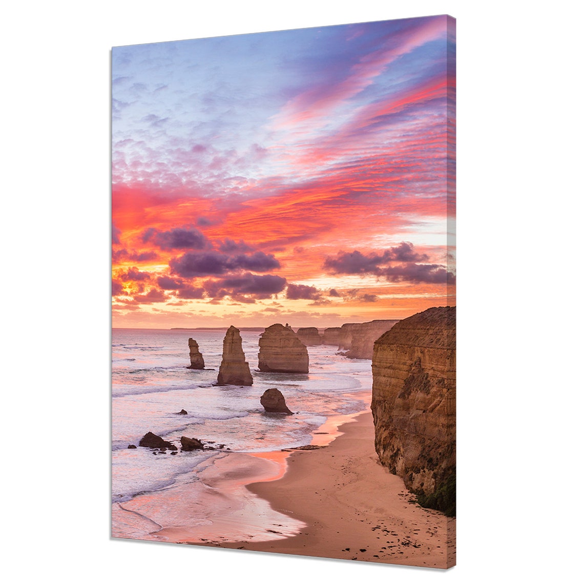 Twelve Apostles Pink Sunset Victoria Australia Coastline Stacks Poster
