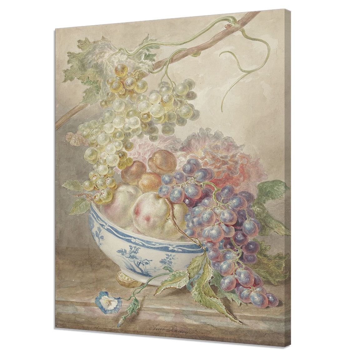 Still Life Bowl With Fruits Victorian Fine Art Print Vintage Oil Painting Of Fruits Grapes Print Antique Fine Art Wall Decor