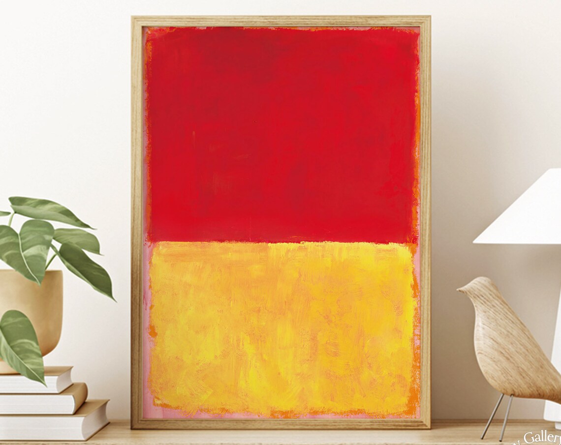 Mark Rothko Bold Red Over Yellow Vibrant Abstract Color Field Poster