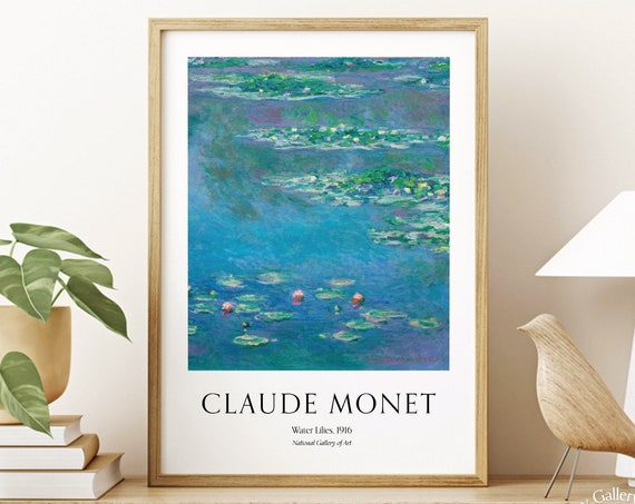 Cloude Monet Poster Water Lilies Scenery Nature Living Room Art Exhibition Poster Wall Gallery Fine Art Print Gift Idea