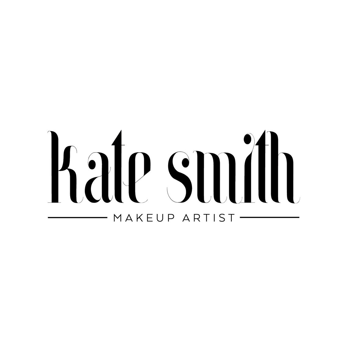 Kate Smith Makeup Artist Stylized Serif Typography Logo Poster