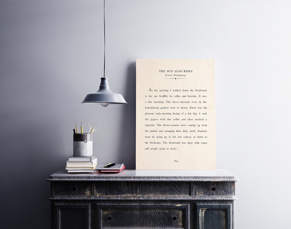 Ernest Hemingway Quote Print, The Sun Also Rises - Image 2