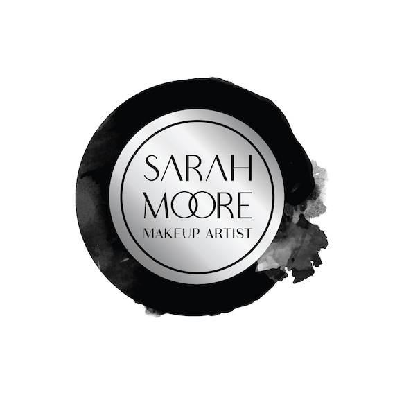 Premade Logo Silver Ink Splash Geometric Logo Hexagon Logo Hair Stylist Logo Photography Logo Beauty Salon Logo Makeup Artist Logo Boutique