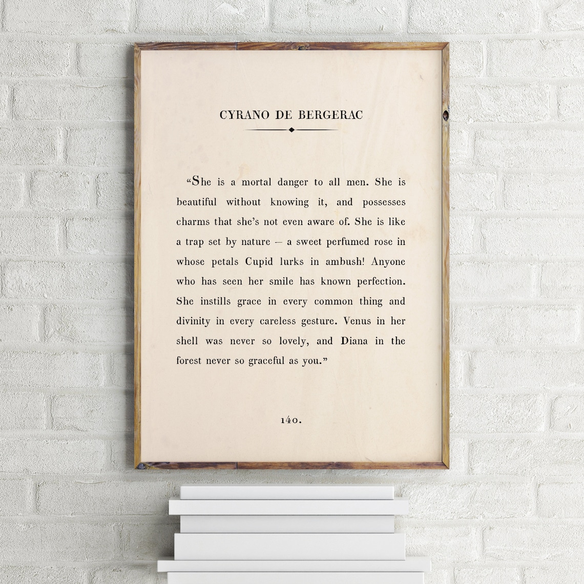 Cyrano De Bergerac Book Passage Quote Art Print - Image 2