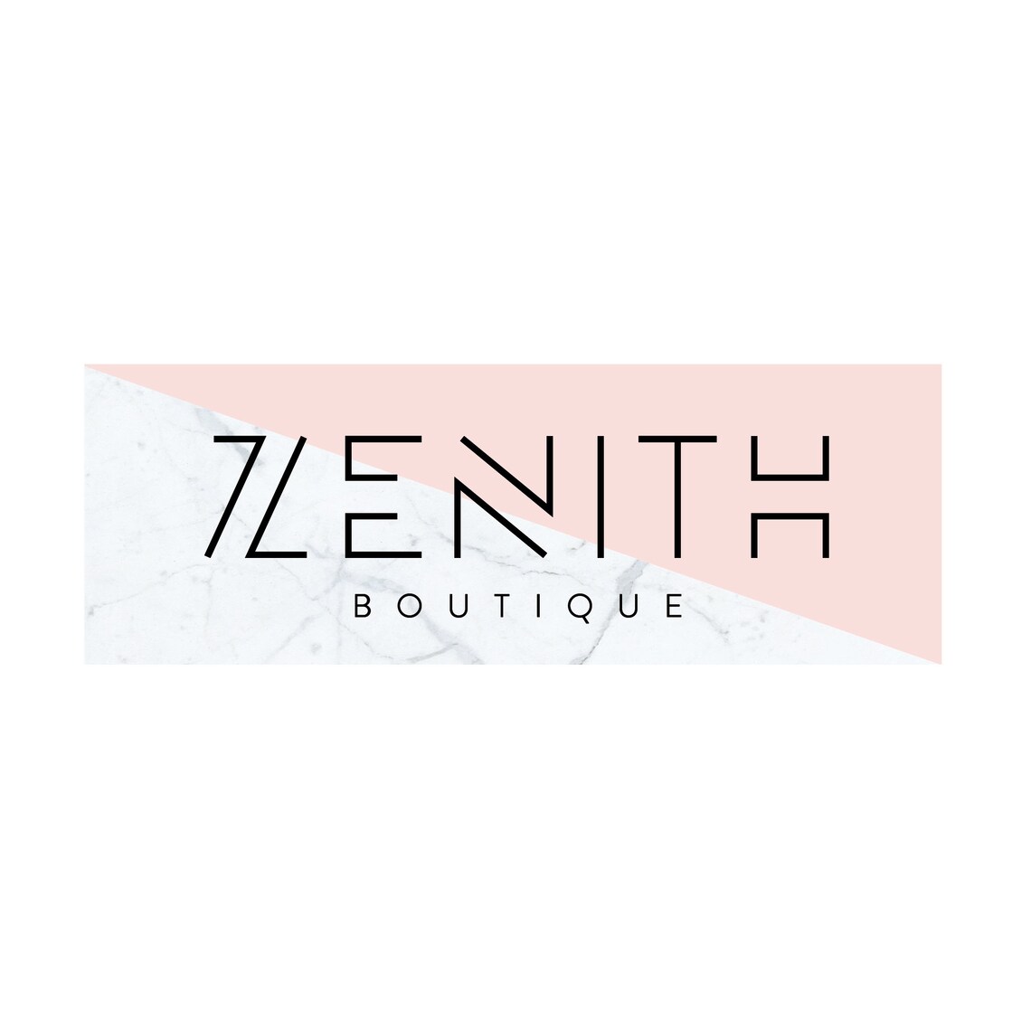 Zenith Boutique Blush Marble Black Modern Minimal Geometric Logo Poster - Image 2