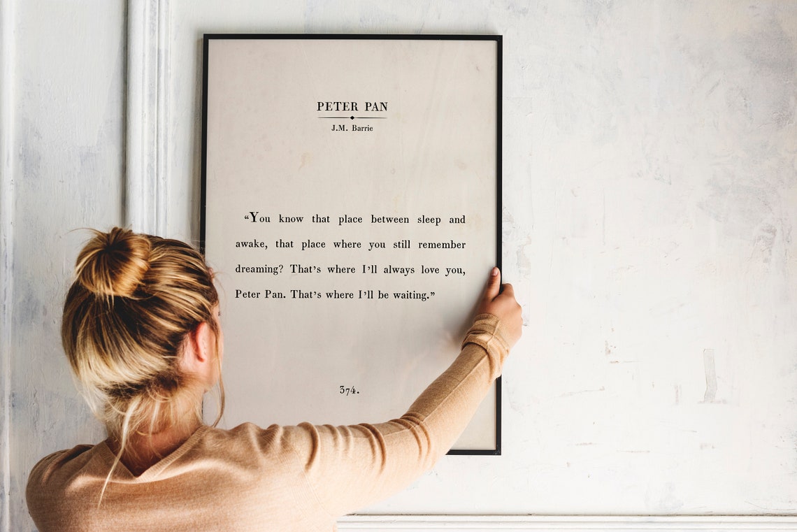 Peter Pan Vintage Book Page Art Print - Image 3