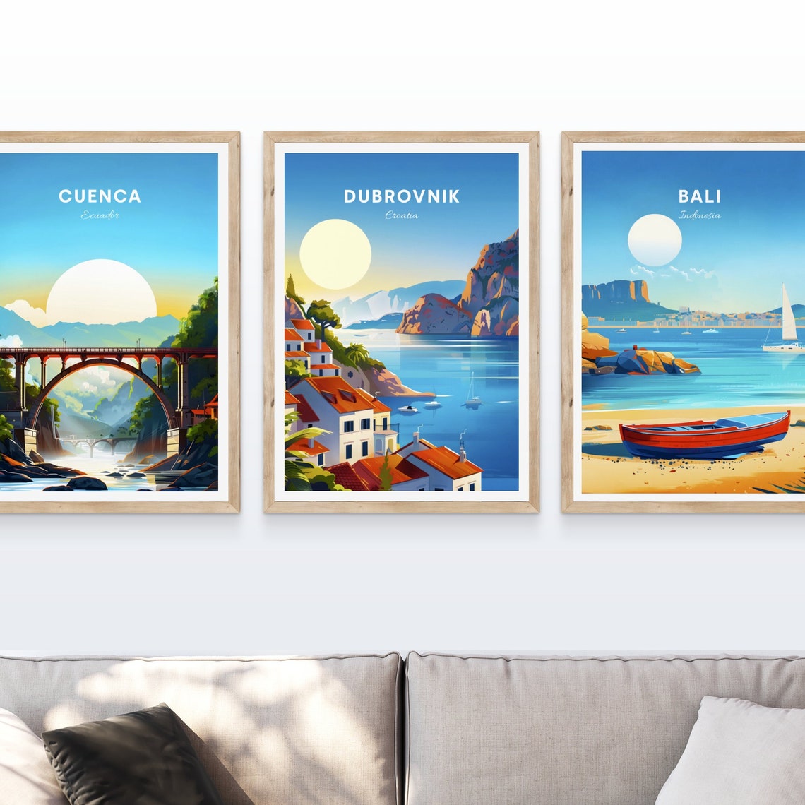 Dubrovnik Croatia Adriatic Cliffside Village Golden Sunset Poster - Image 4