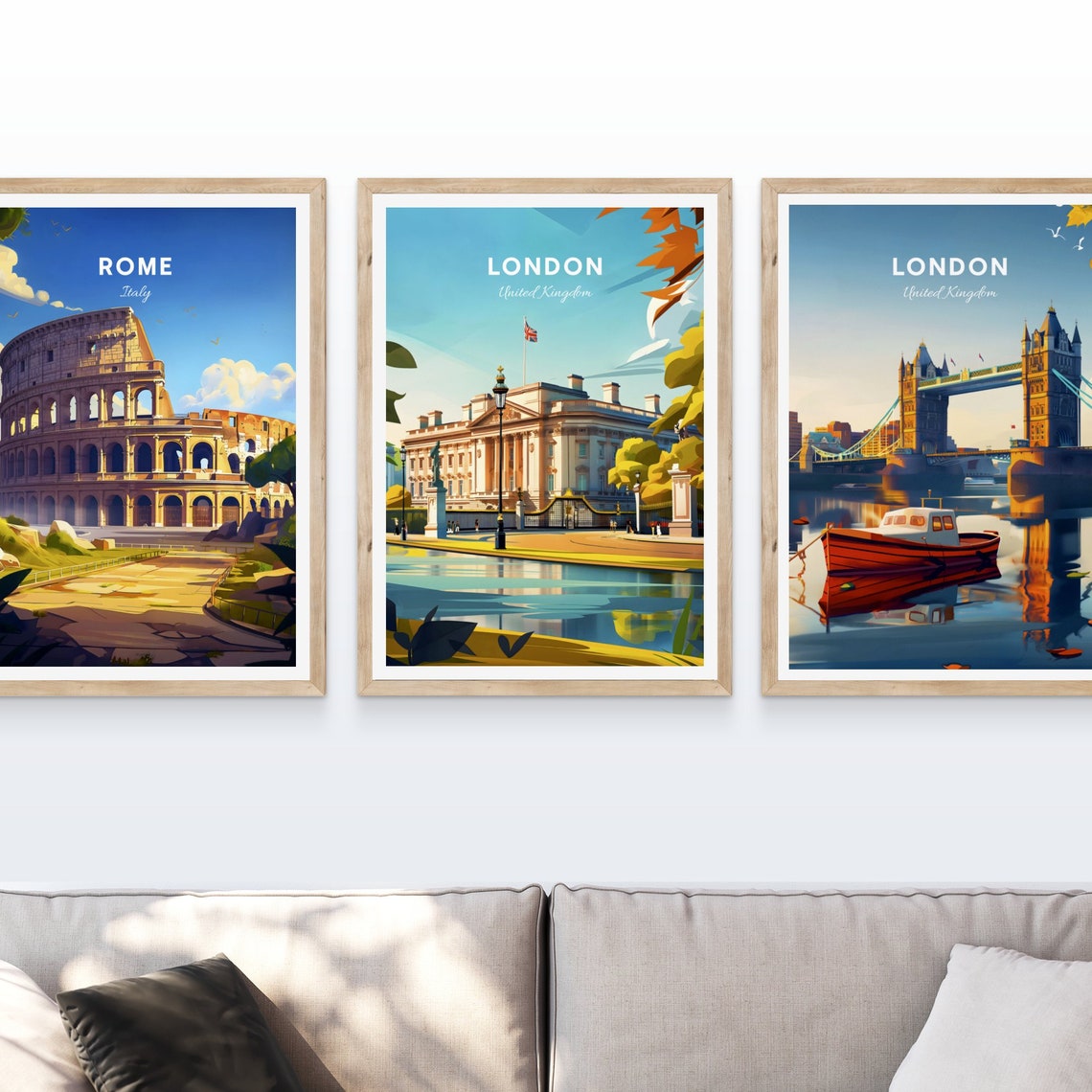 London United Kingdom Buckingham Palace Autumn Leaves Art Poster - Image 3