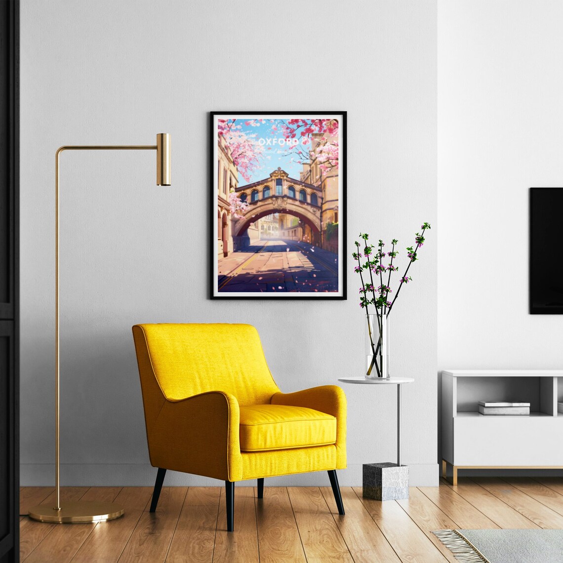 Oxford England University Bridge Of Sighs Spring Travel Poster - Image 3