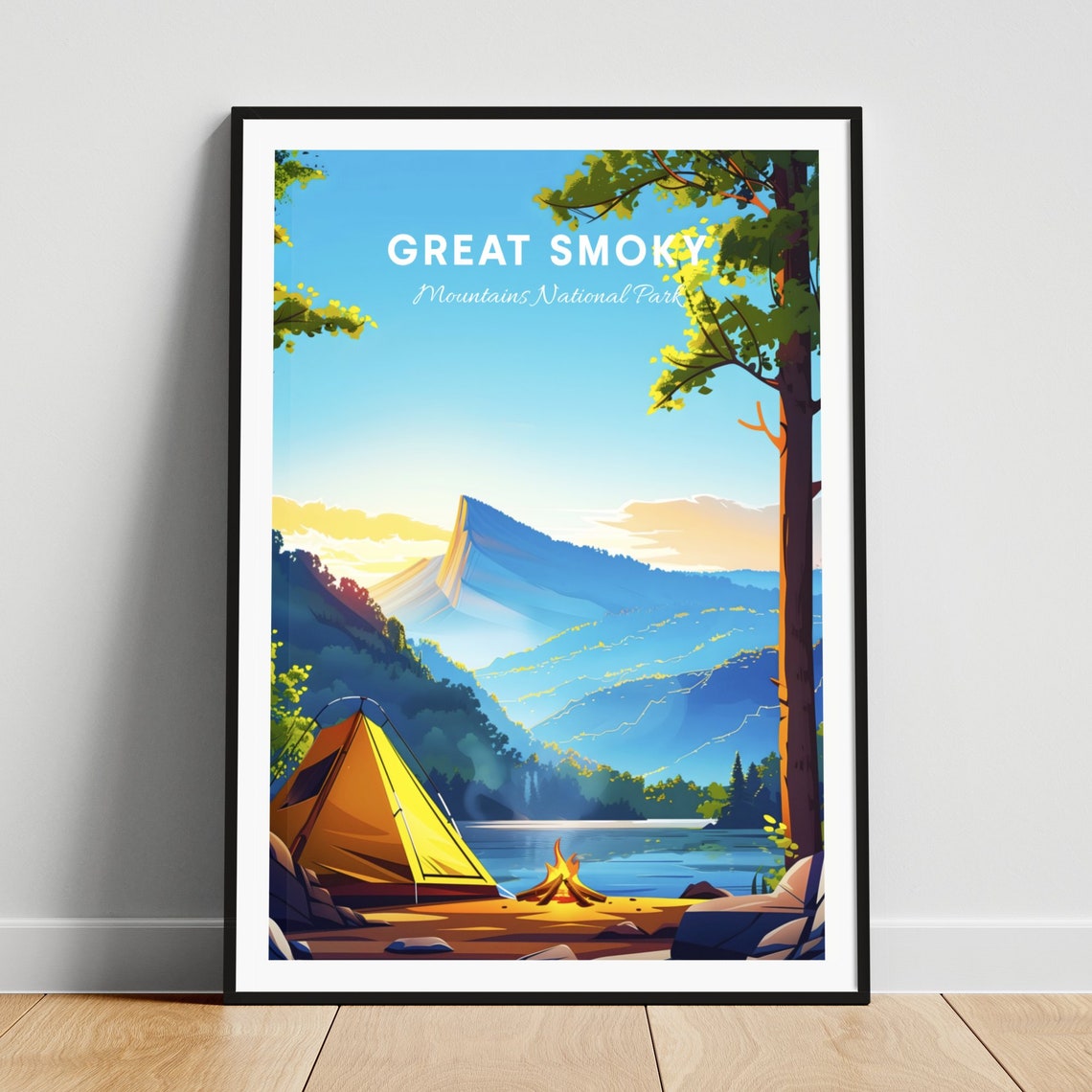 Great Smoky Mountains Lakeside Tent Camp Sunrise Lake Poster
