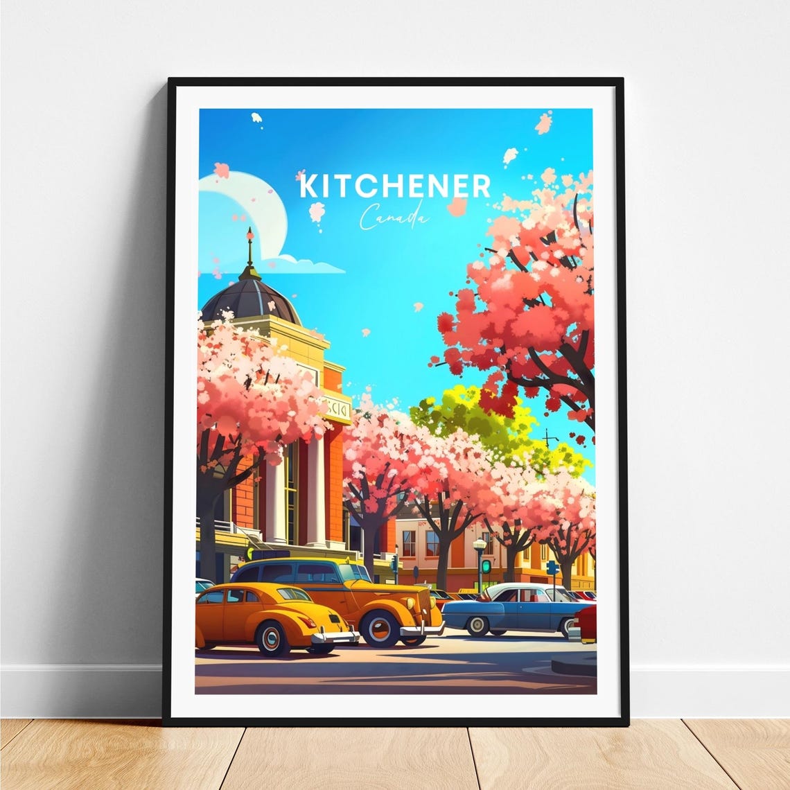 Kitchener Canada Cherry Blossom Classic Cars Domed Hall Poster