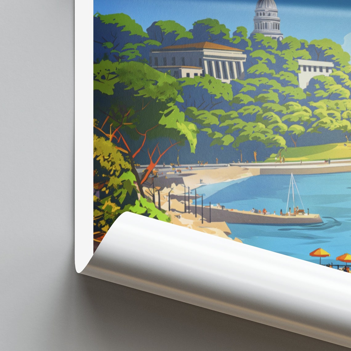 Madison Lakeside Sailing Poster: Summer Day With Capitol on the Hill - Image 2