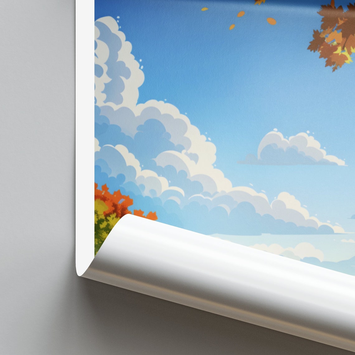 Des Moines Lakeside Park Autumn Foliage Bench View Travel Poster - Image 2