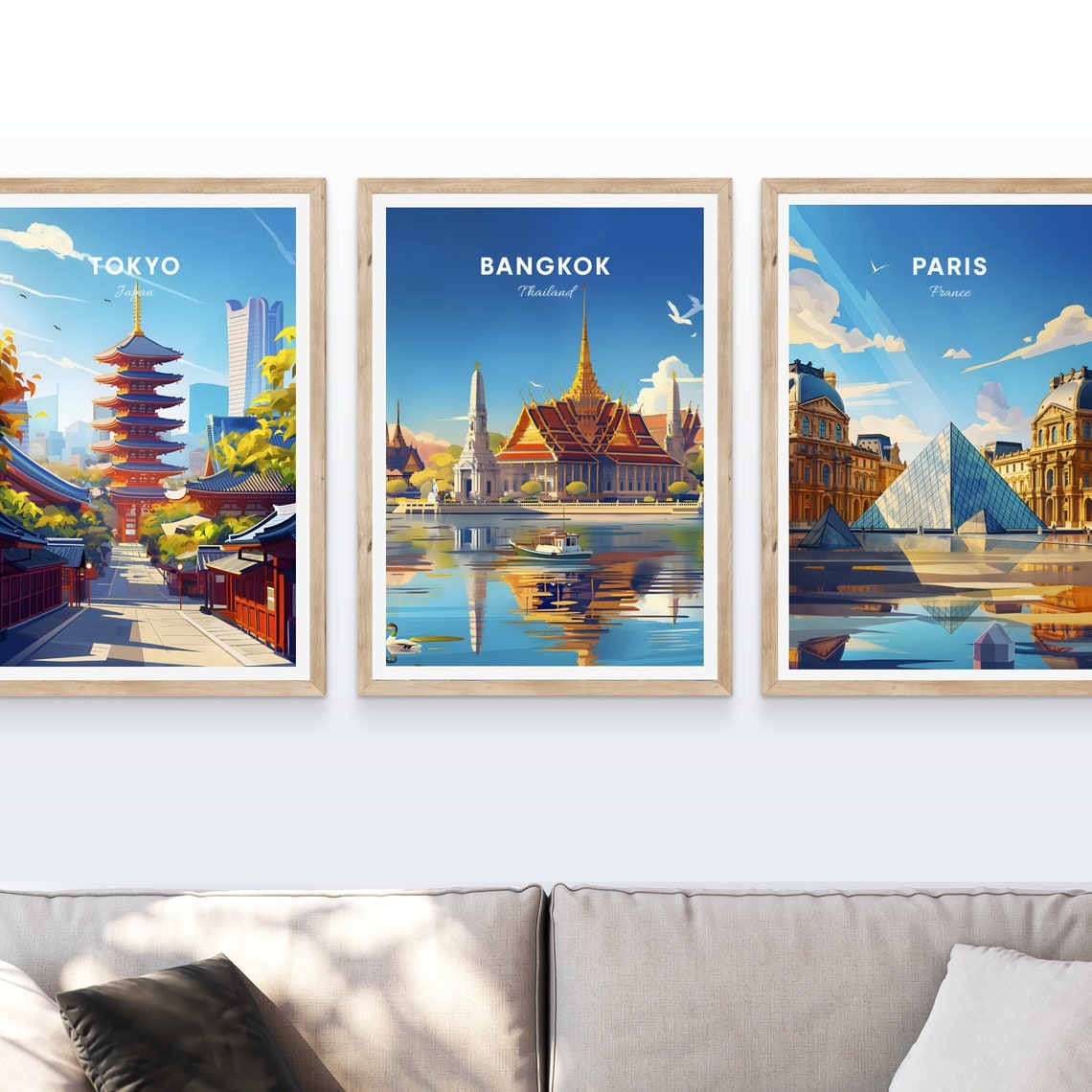 Bangkok Thailand Grand Palace Golden Spires Riverside Travel Poster - Image 4