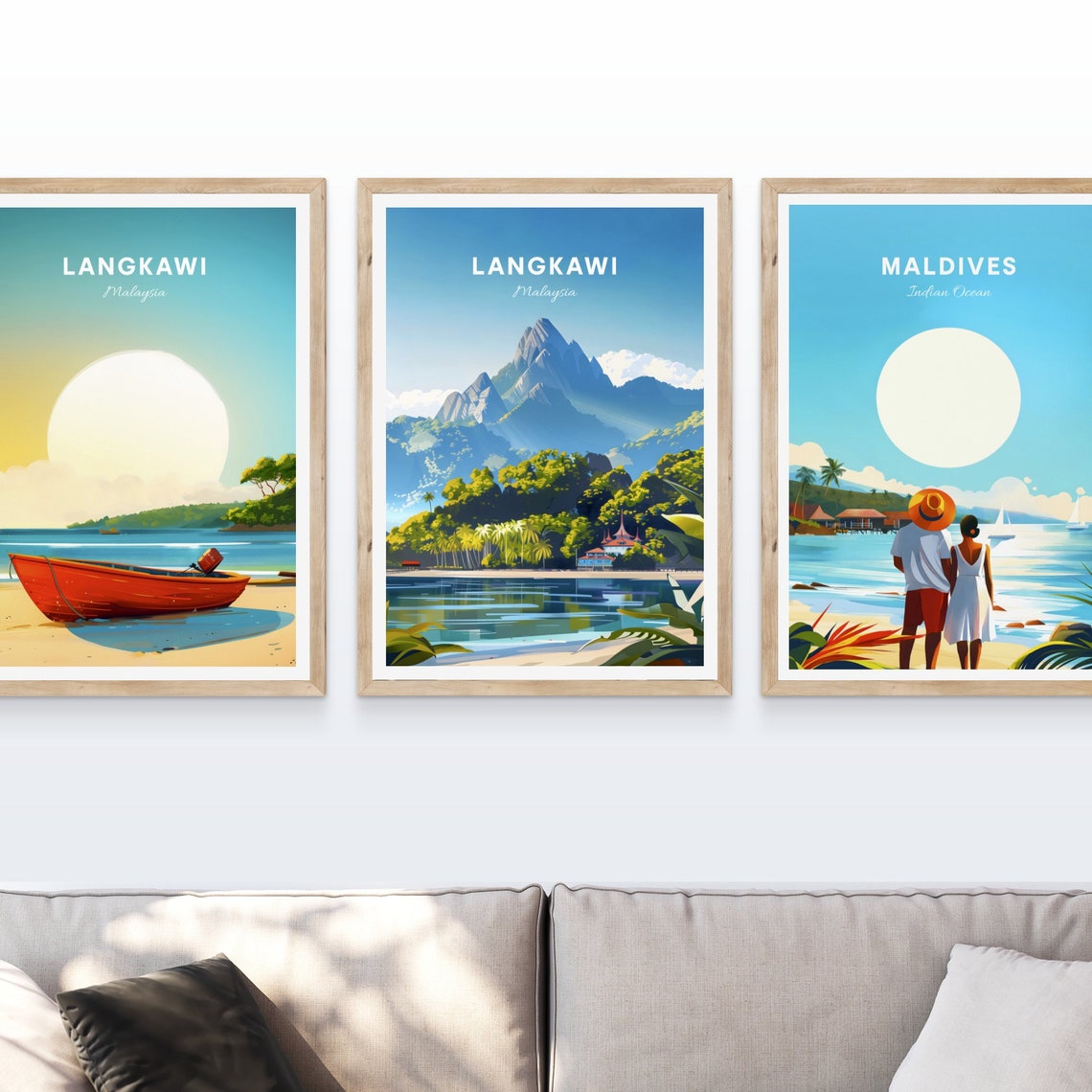 Langkawi Malaysia Tropical Island Mountain Beach View Poster - Image 4