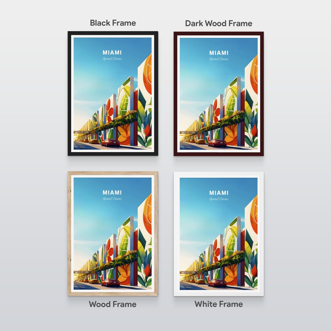 Miami Florida Wynwood Mural Street Art Scene Colorful Travel Poster - Image 2