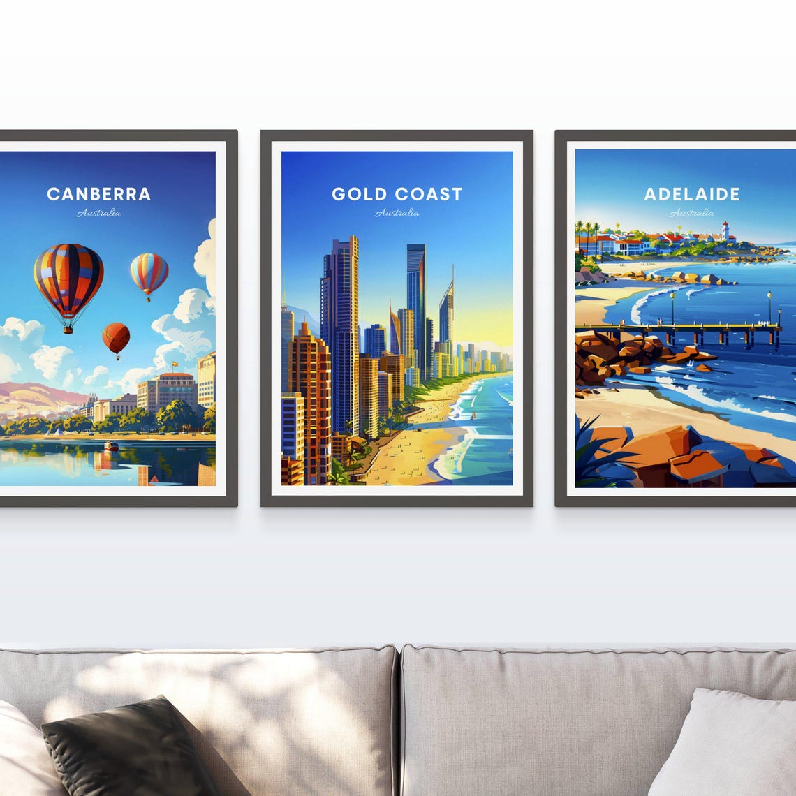 Gold Coast Australia Surfers Paradise Beach Skyline Sunset Poster - Image 3