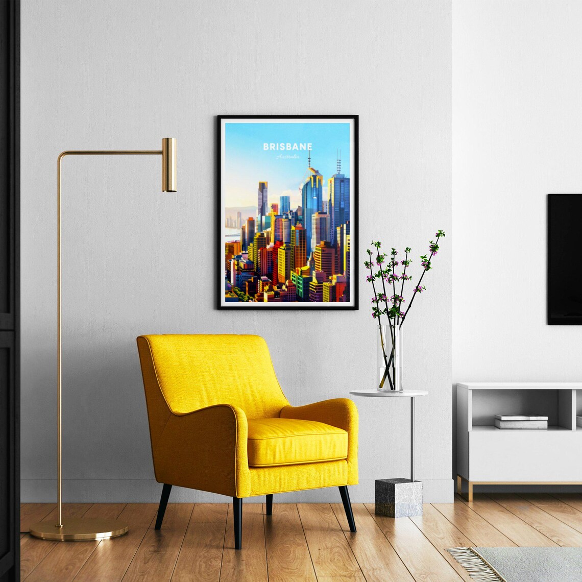 Brisbane Australia Golden Hour Skyline City Towers Warm Poster - Image 2
