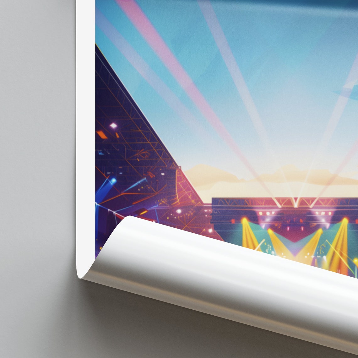 Lincoln United States Stadium Concert Crowd Stage Lights Night Poster - Image 2