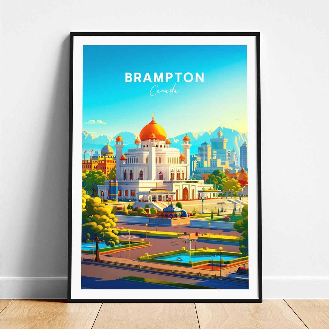 Brampton Canada White Palace Gardens Mountains Day View Poster