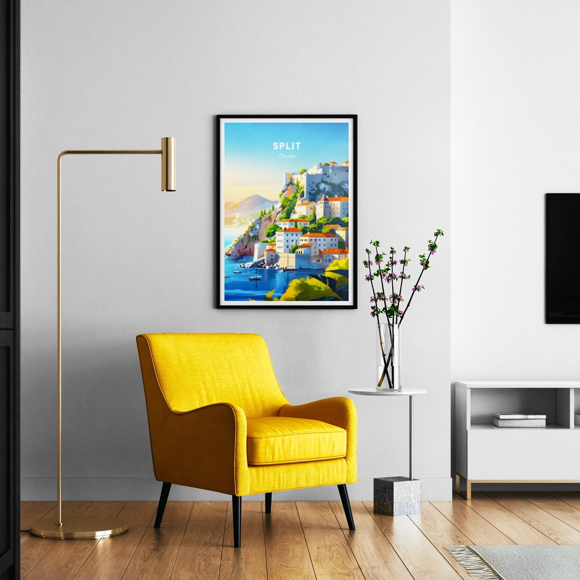 Split Croatia Hilltop Old Town Fortress Sunset Harbor Poster - Image 3