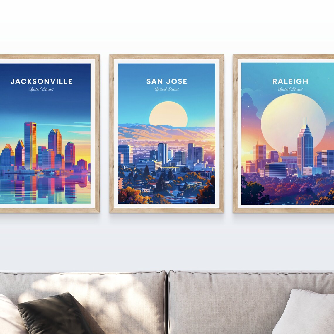 San Jose Morning Skyline Hills Giant Sun Warm Light Travel Poster - Image 4
