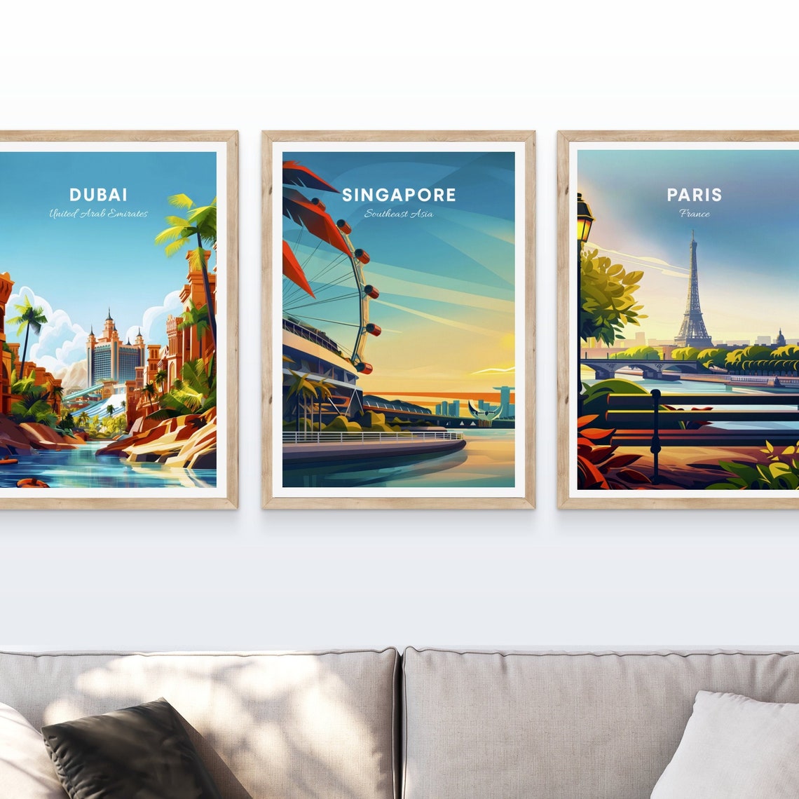 Singapore Flyer Ferris Wheel Marina Bay Sunset Skyline Poster - Image 4