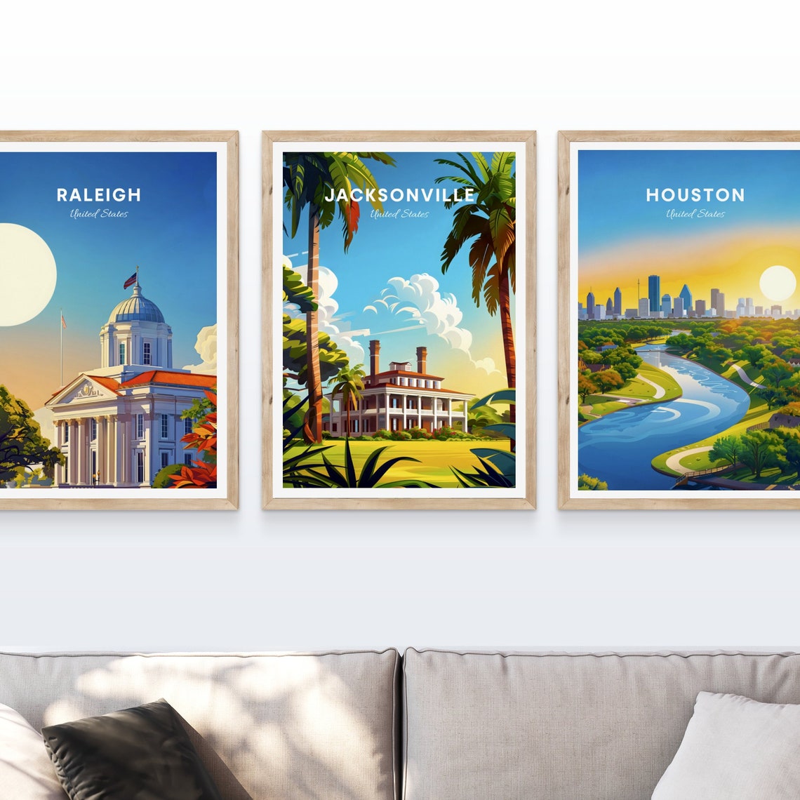 Jacksonville Florida Plantation House Among Palms Travel Poster - Image 4