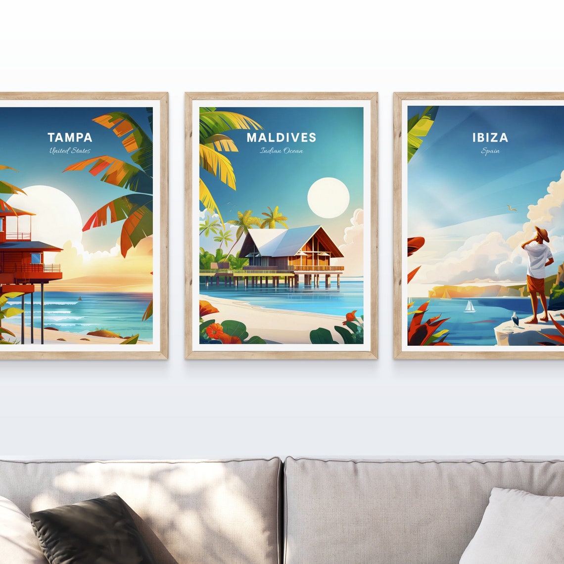 Maldives Indian Ocean Overwater Bungalow Beach Villa Travel Poster - Image 4