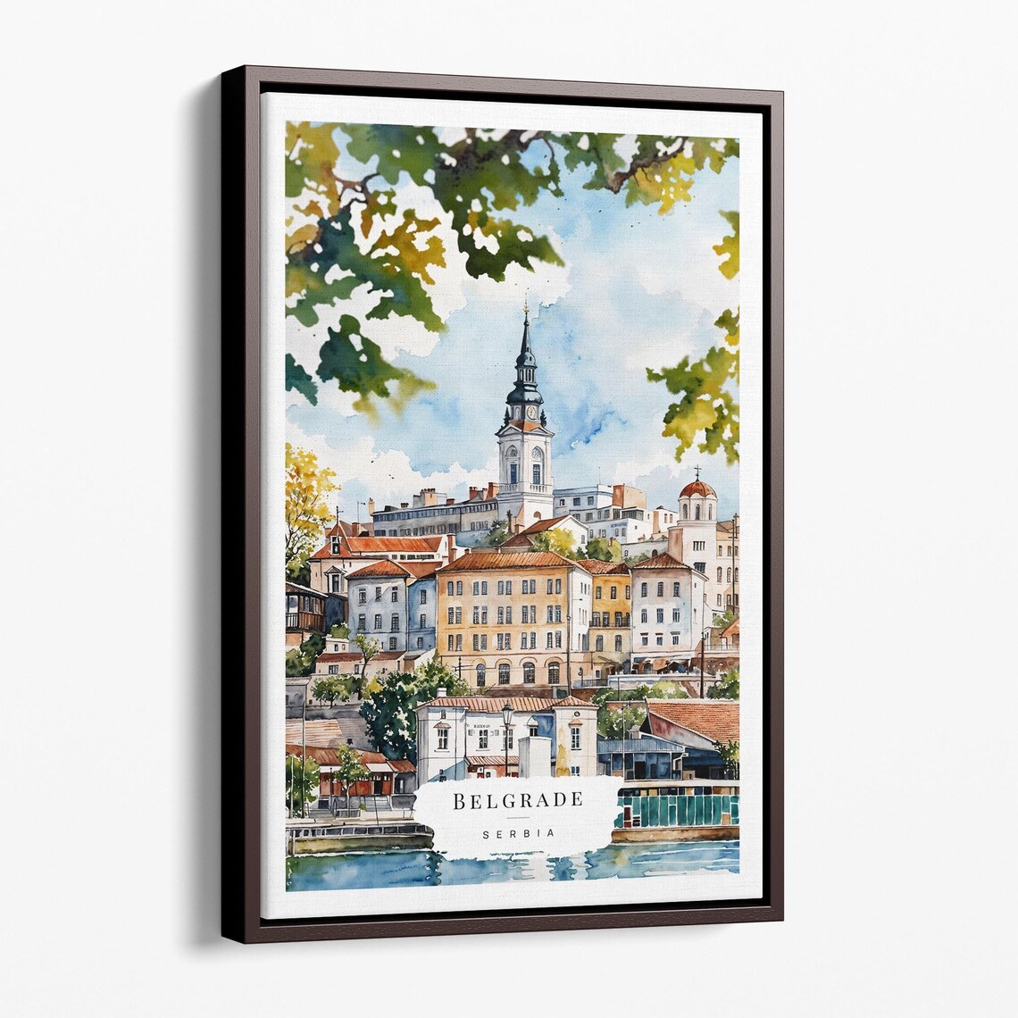 Belgrade Watercolor Canvas Art Print Cityscape Wall
