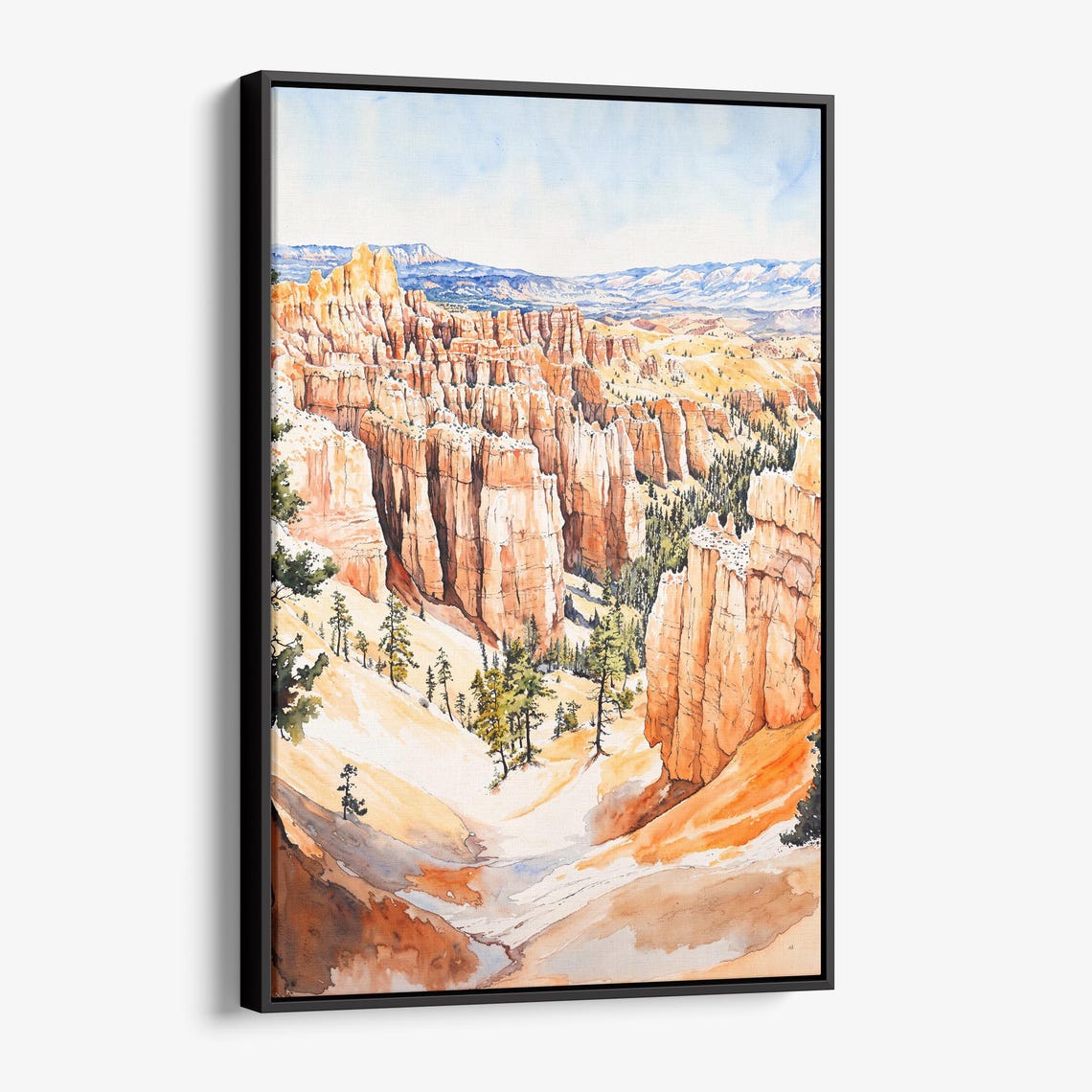 Bryce Canyon Hoodoos Watercolor Desert Canyon Landscape Poster