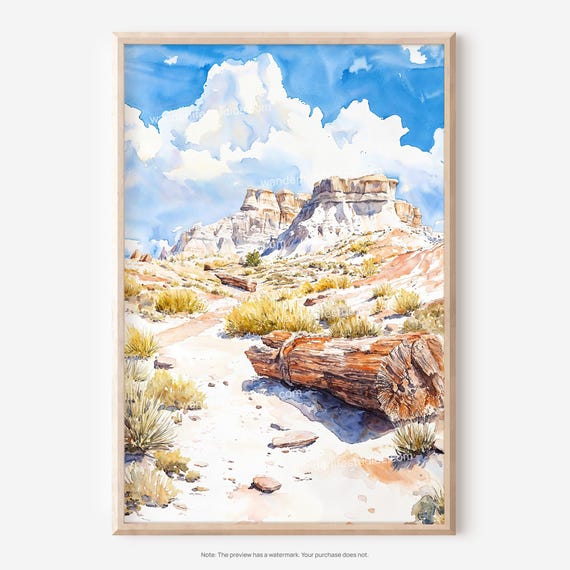 Petrified Forest Wall Art Watercolor For Home Decor