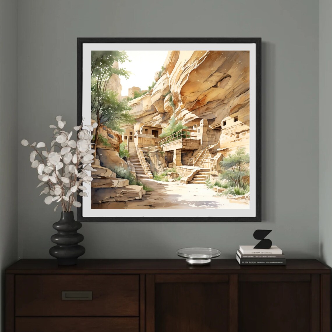 Mesa Verde Cliff Dwellings Ancient Pueblo Canyon Watercolor Poster - Image 5
