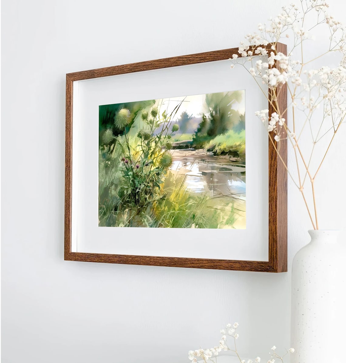 Country Landscape Rural River Art Print, Summer Field - Image 4