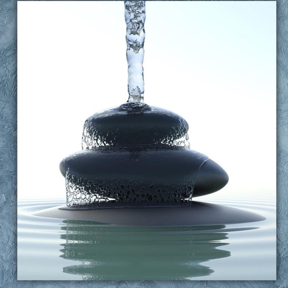 Zen Print Spa Stones Large Art Zen Wall Art Balance Artworkwater On Stones Meditation Salon Decor Relax Art Print Spa Gift