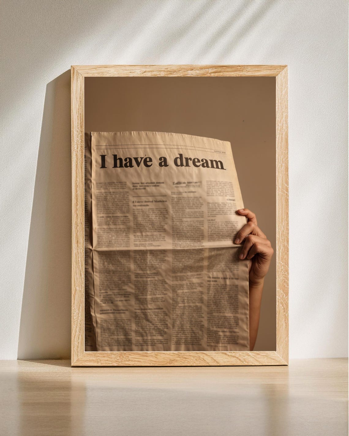 I Have a Dream Vintage Newspaper Quote Motivational Office Poster