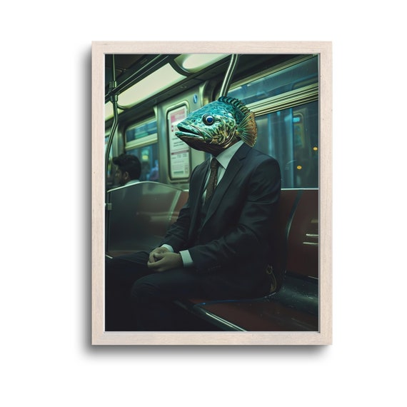 Fish In Ny Subway Print Wall Art Gifts Photo Maximalist Whimsical Animals