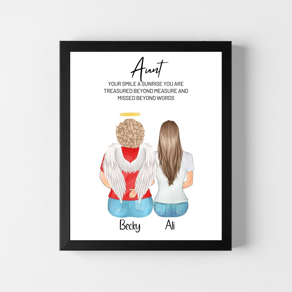 Aunt Memorial Angel Keepsake In Loving Memory Sympathy Poster
