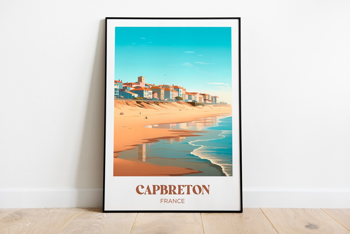 Capbreton Travel Poster, France West Coast Art Print