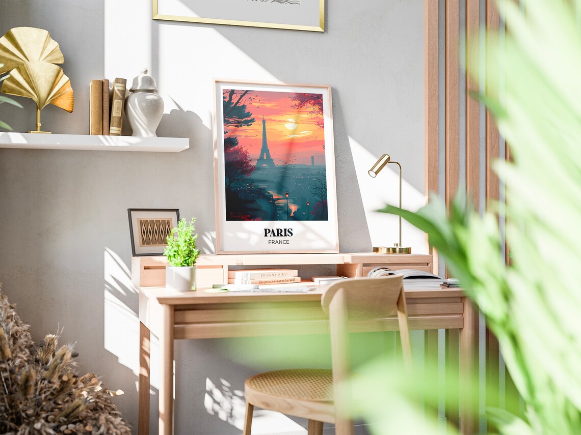 Paris Travel Poster, Eiffel Tower Watercolor Print - Image 3
