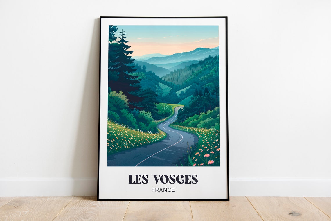 The Vosges Travel Poster The Vosges Illustration The Vosges Travel Poster Eastern France The Vosges Wall Decoration Lorraine