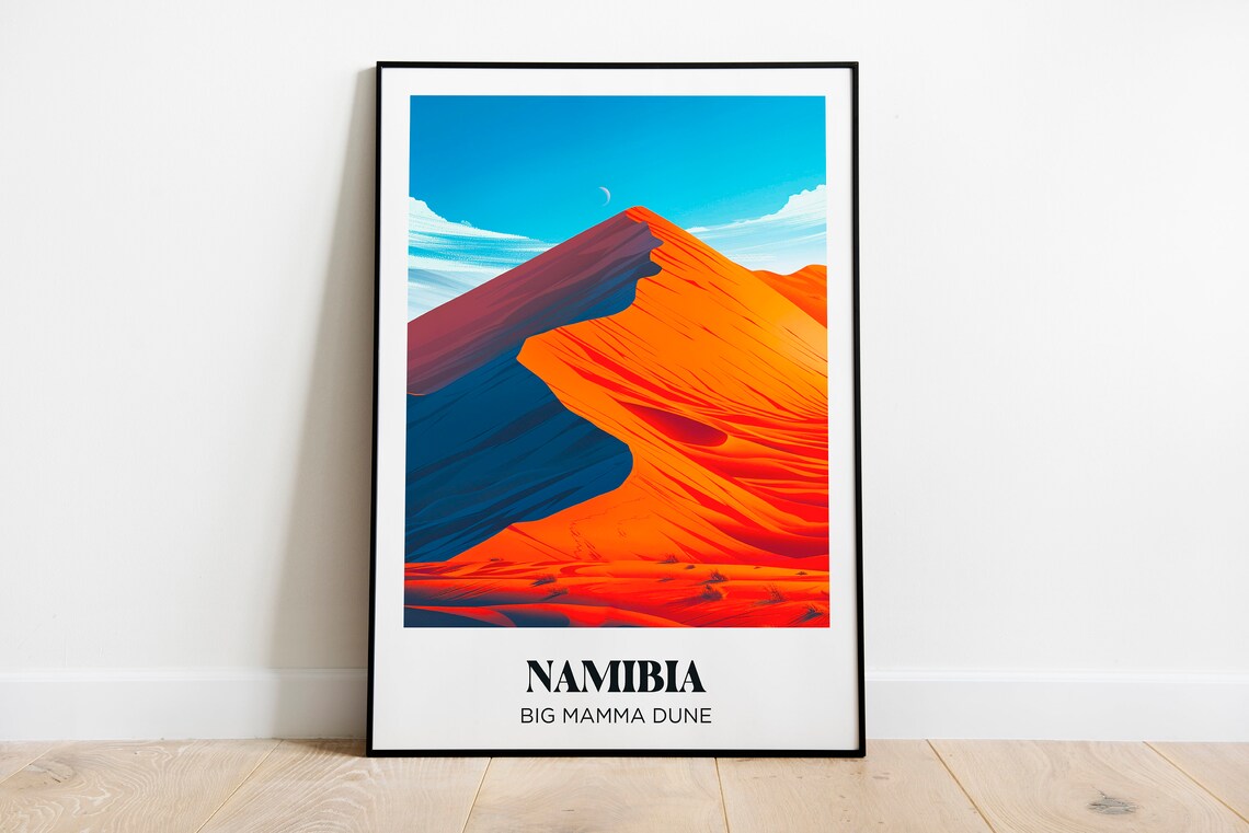 Namibia Travel Poster, African Watercolor Art Print