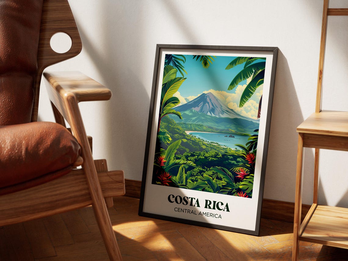 Costa Rica Travel Poster Costa Rica Art Print Costa Rica Painting Illustration Costa Rica Watercolor Home Decor - Image 4