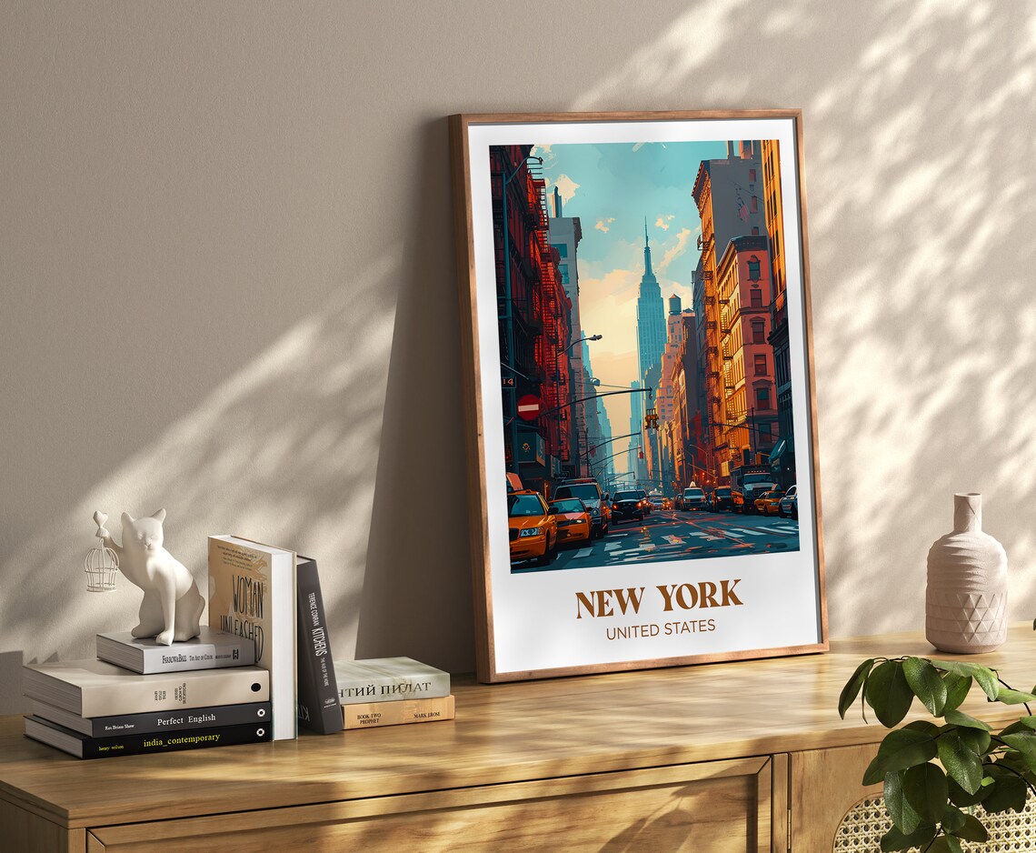 New York City Retro Travel Poster, Wall Art Print - Image 4