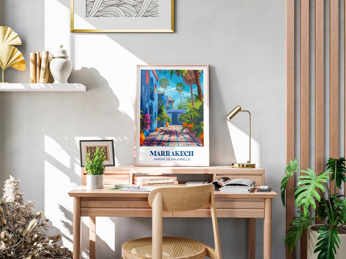 Majorelle Garden Travel Poster, Marrakesh Art Print - Image 2