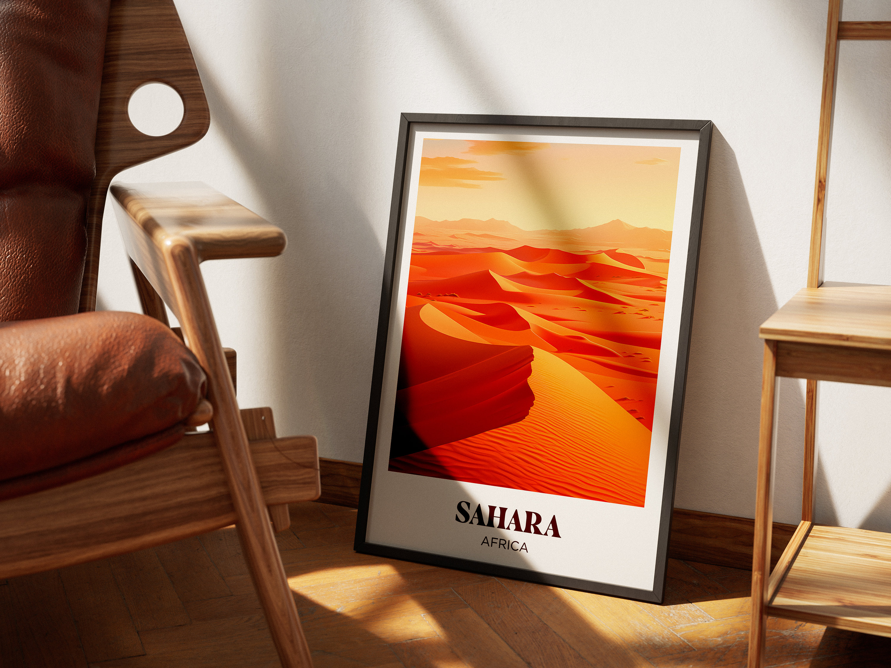 Sahara Africa Sunset Sand Dunes Desert Landscape Travel Poster - Image 4