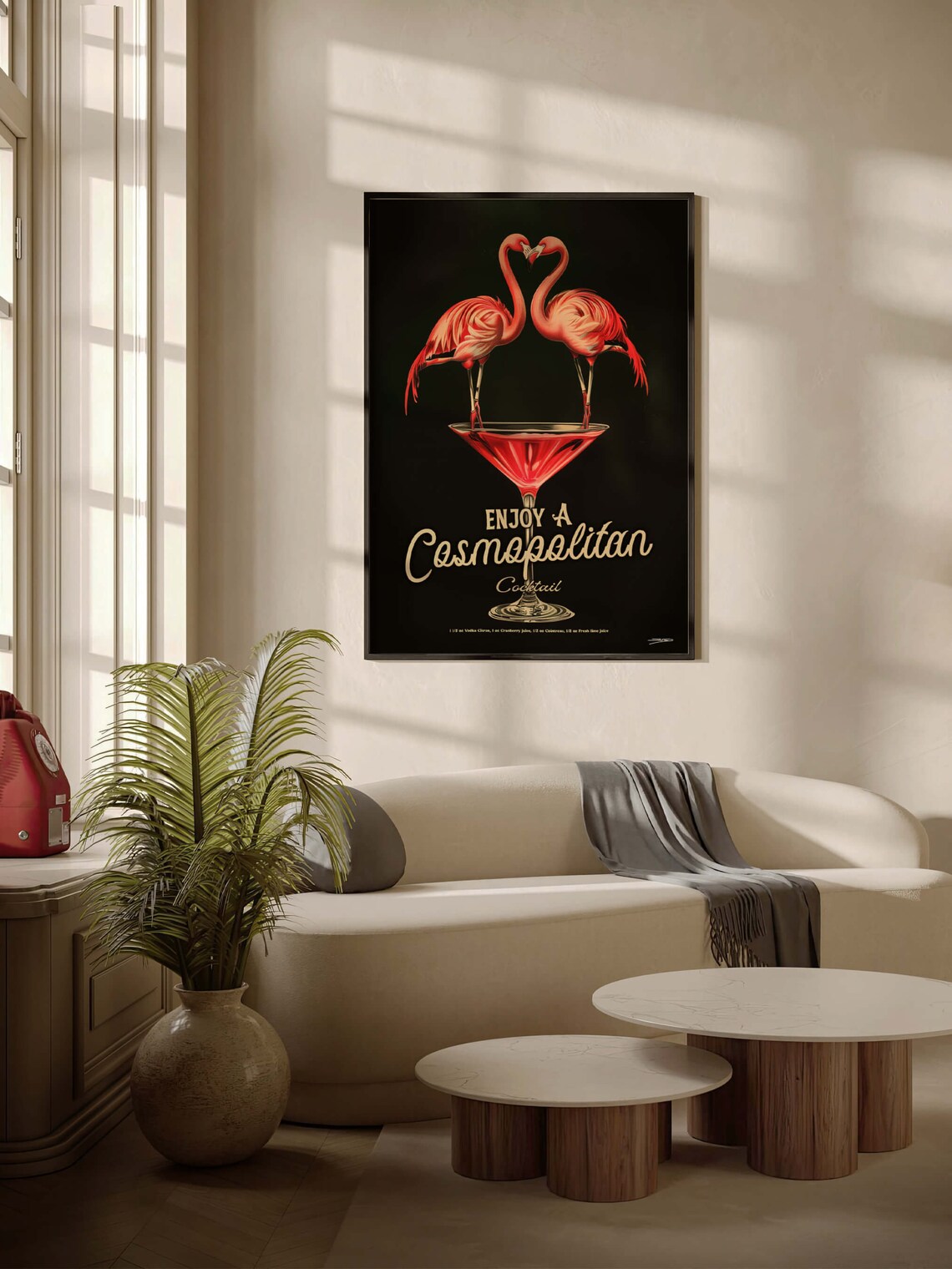 Vintage Cocktail Cosmopolitan Lounge Art Print - Image 3