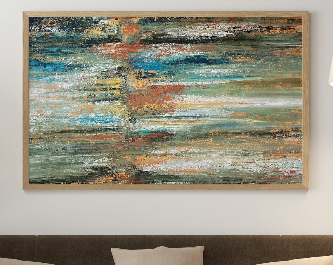 Brush Strokes Abstract Painting, Neutral Modern Art Print - Image 3
